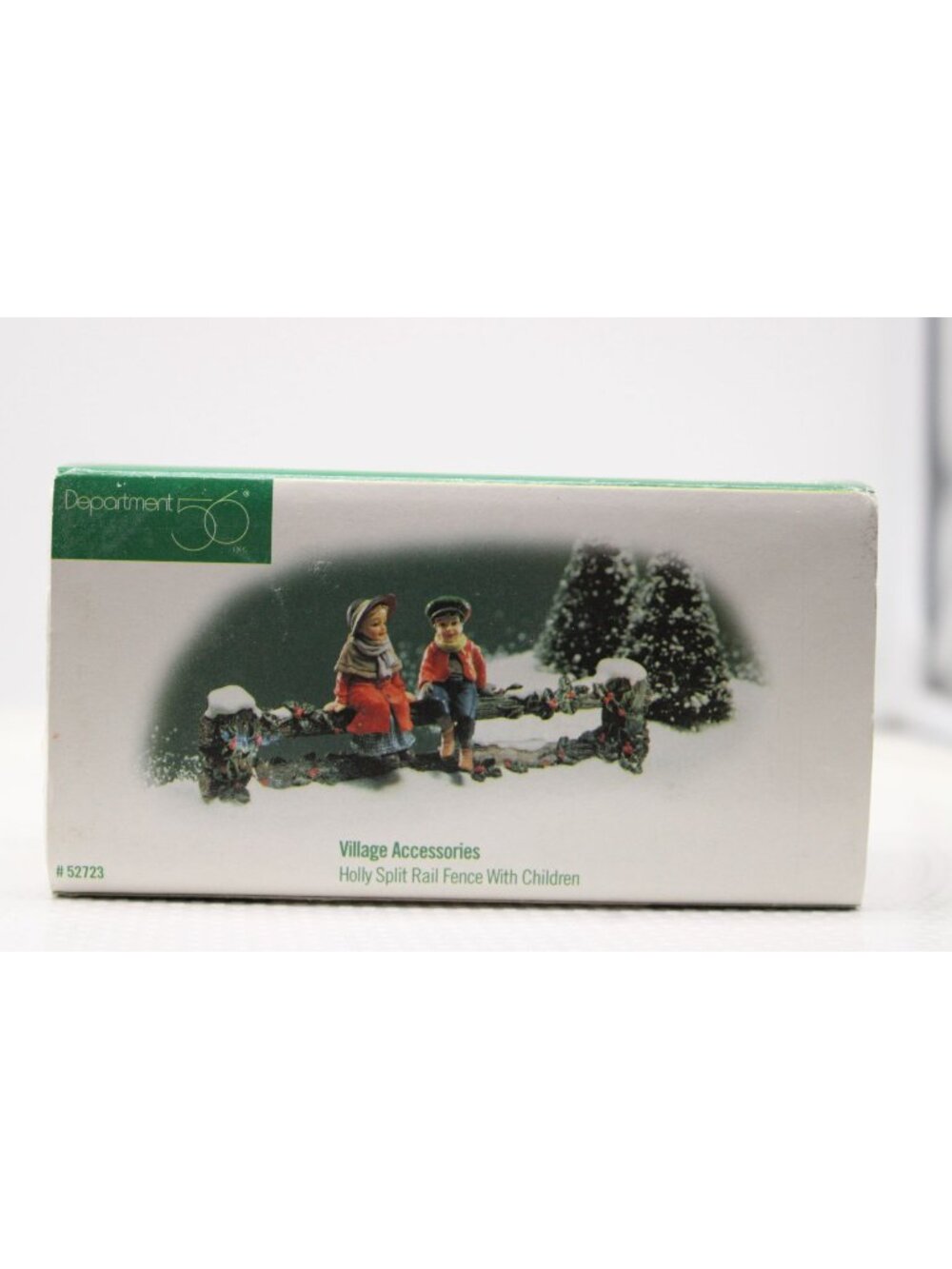 Dept 56 Village Accessories - Holly Split Rail Fence with Children